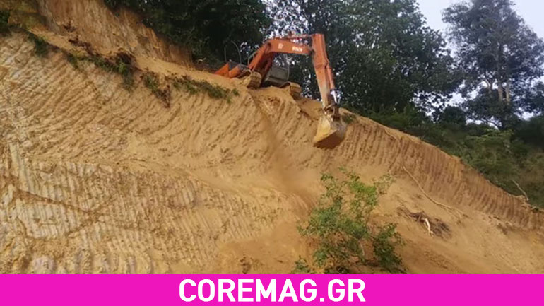 Κάνει downhill με τον εσκαφέα του